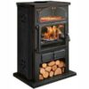 Poêle Bois Chamonix XXL 12 kW - Céramique & Porte Laiton
