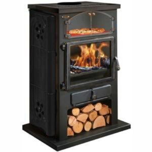 Poêle Bois Chamonix XXL 12 kW - Céramique & Porte Laiton