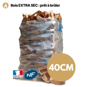 Bois de chauffage 40 cm ballot sur palette 2 m³ Extra Sec – 1,85 stère