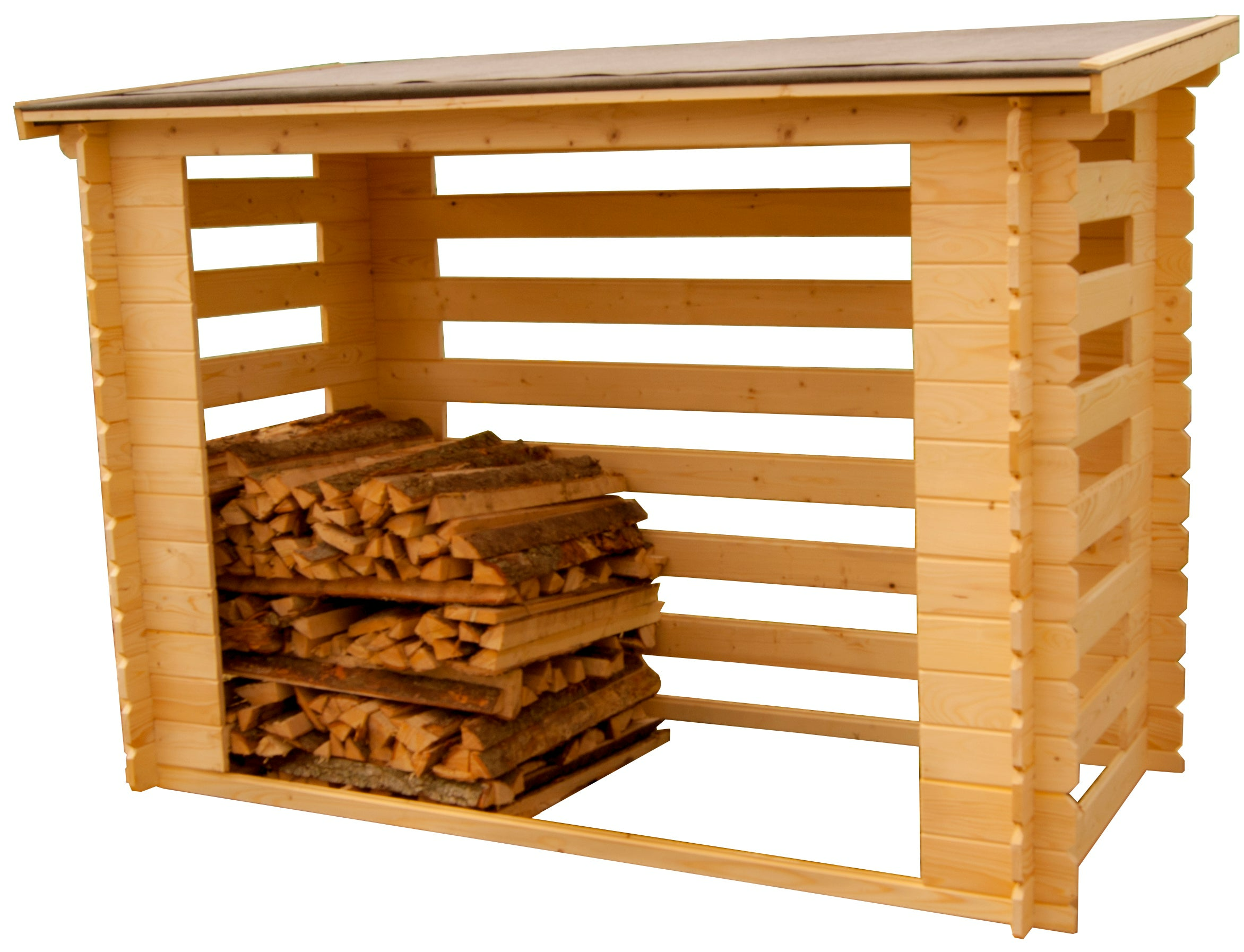 Habrita — Grand abri à bûches en bois traité 2,36 m (stockage bois de chauffage) – Image 3