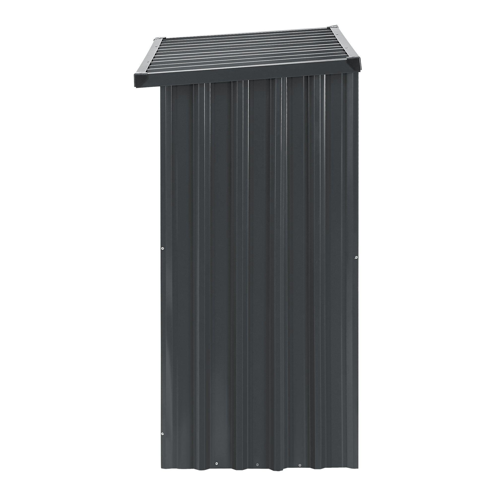 Abri-bûches extérieur acier galvanisé 156×80×152 cm gris anthracite – Image 2